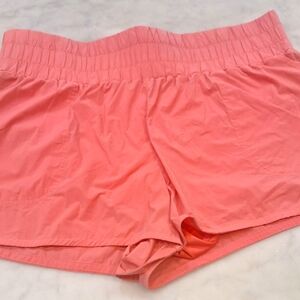 JoyLab Vibrant Coral High Waisted Athletic Shorts Sz XL Inseam 2" Cheer Yoga Run